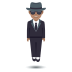 🕴🏽 person in suit levitating: medium skin tone display on JoyPixels